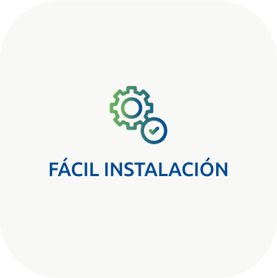 Ícono de engranaje con check que representa la fácil instalación del sistema Gyptech