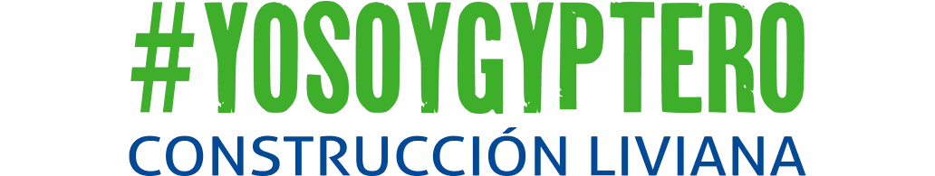 Hashtag YoSoyGypTero con lema de construcción liviana – Gyptech