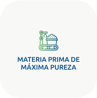 Ícono de producción industrial con materia prima pura representando la alta calidad del yeso Gyptech.