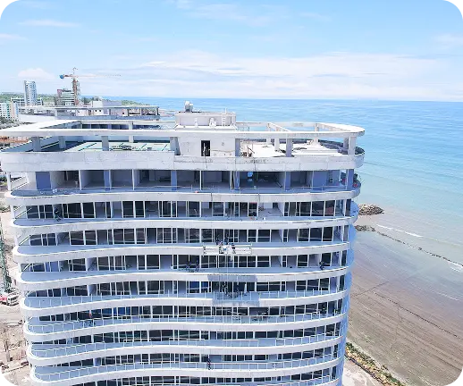 Proyecto Gyptech Edificio en altura frente al mar construido con sistema de paneles de yeso